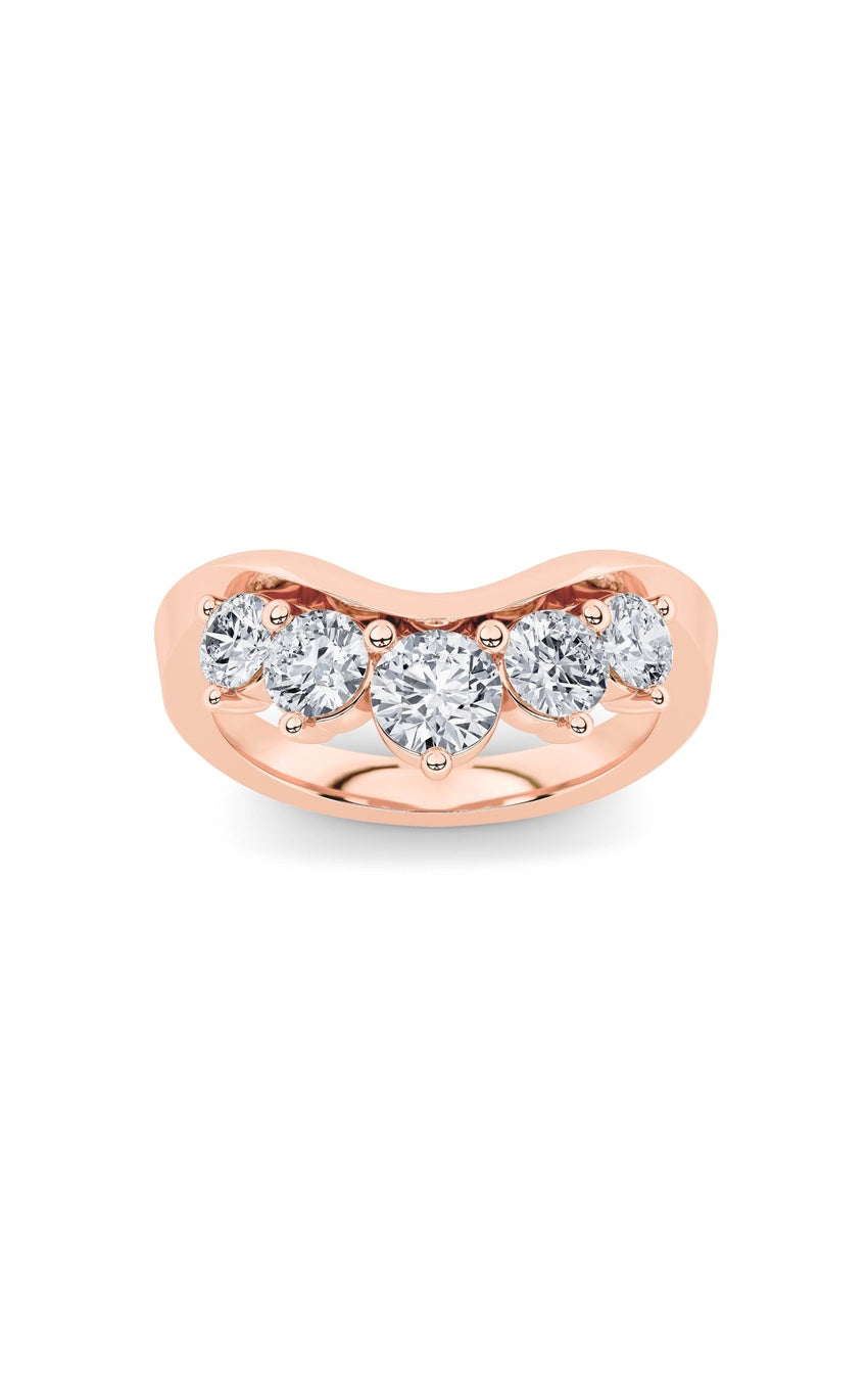 1Cttw Round Shaped Lab Grown Diamond (F/VS) Fancy Contour Ring in 14K Gold