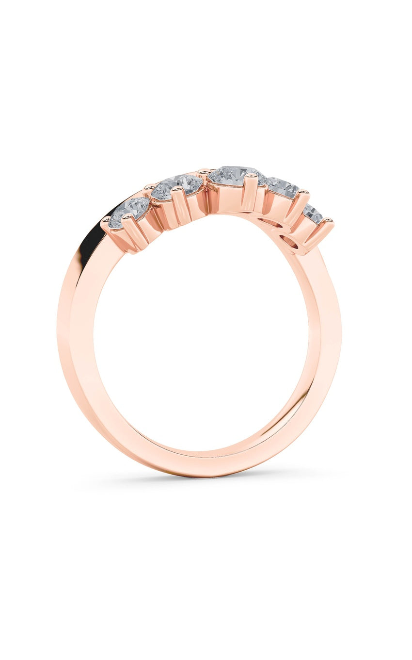 1Cttw Round Shaped Lab Grown Diamond (F/VS) Fancy Contour Ring in 14K Gold