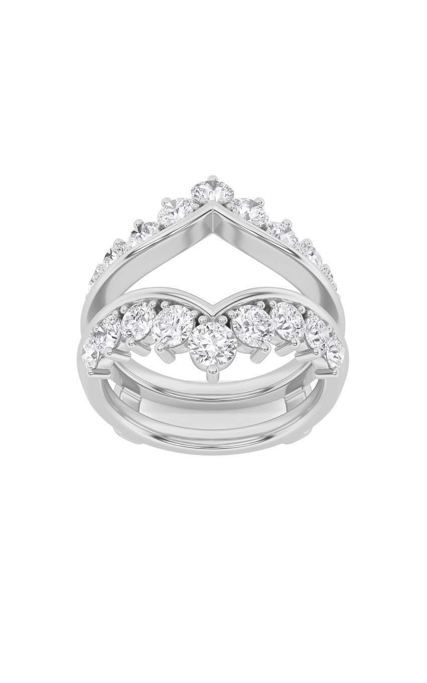 2Cttw Round Shaped Lab Grown Diamond (F/VS) Insert Jacket Ring in 14K Gold