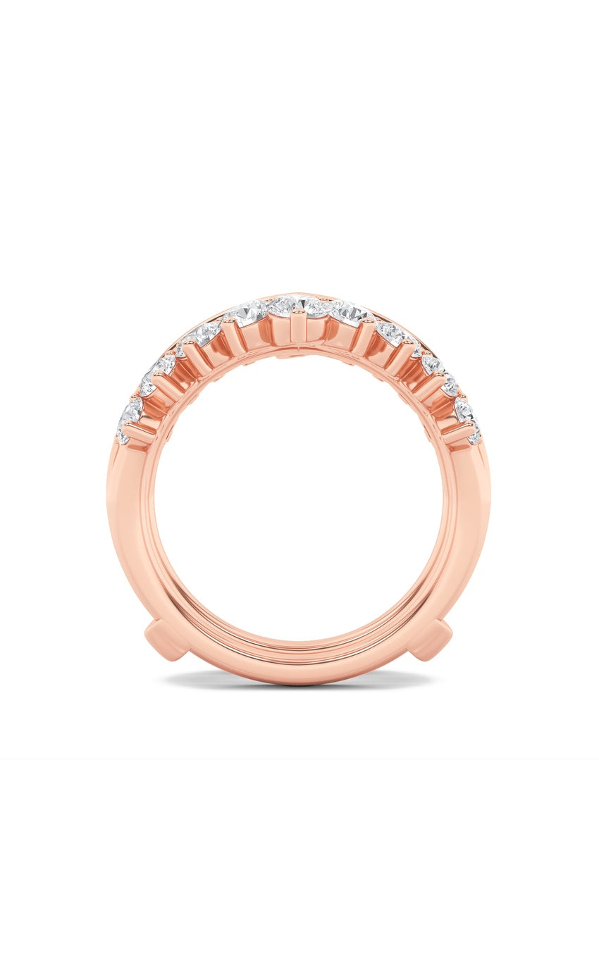 2Cttw Round Shaped Lab Grown Diamond (F/VS) Insert Jacket Ring in 14K Gold
