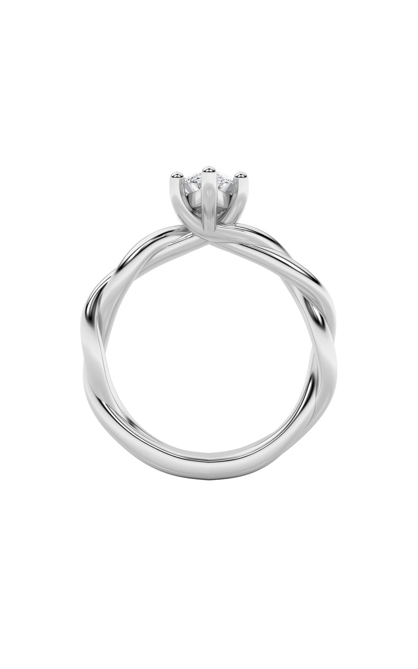 1.5Cttw Marquise Shaped Lab Grown Diamond (F/VS) Twisted Shank Solitaire Engagement Ring in 14K Gold