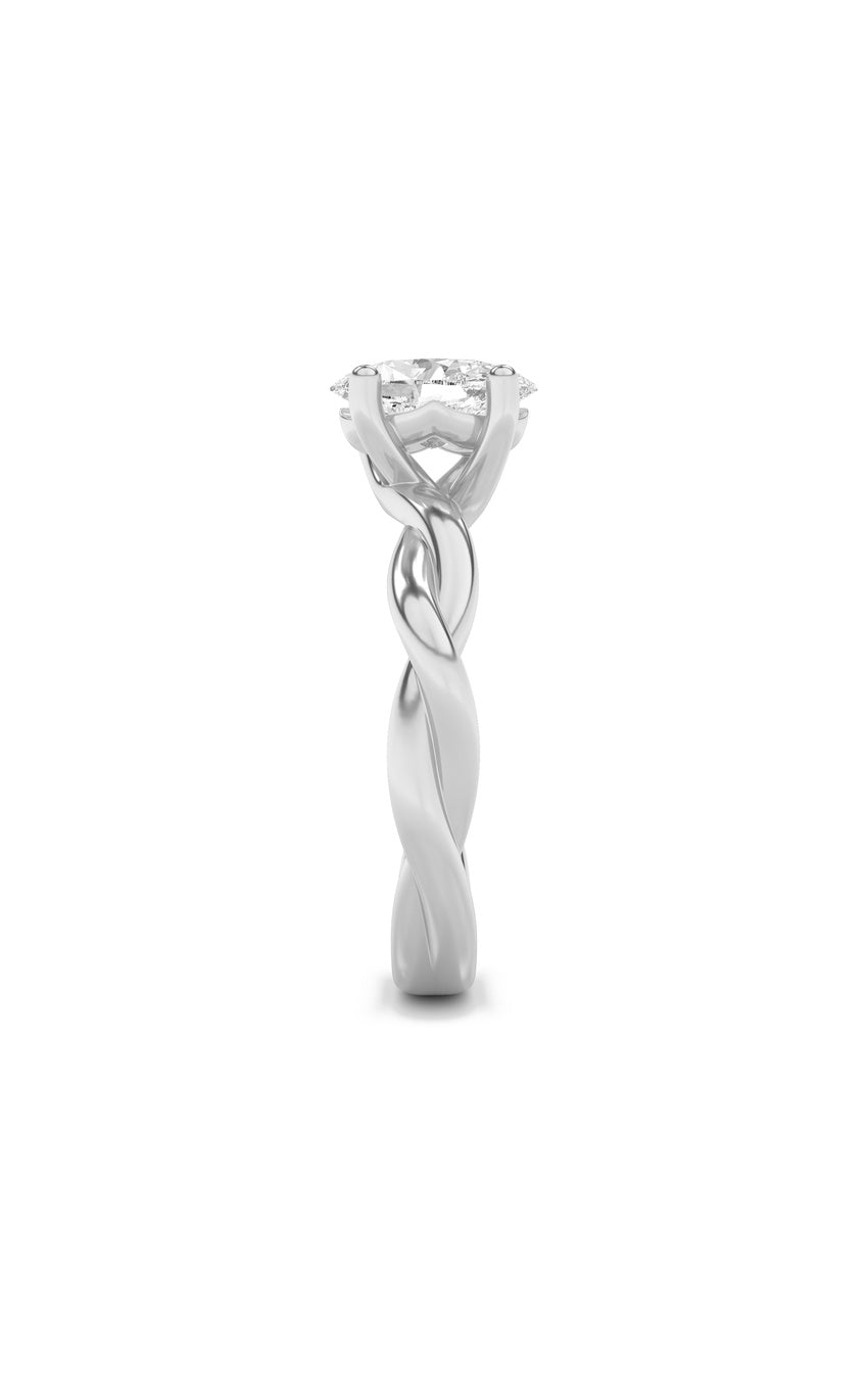 2Cttw Oval Shaped Lab Grown Diamond (F/VS) Twisted Shank Solitaire Engagement Ring in 14K Gold