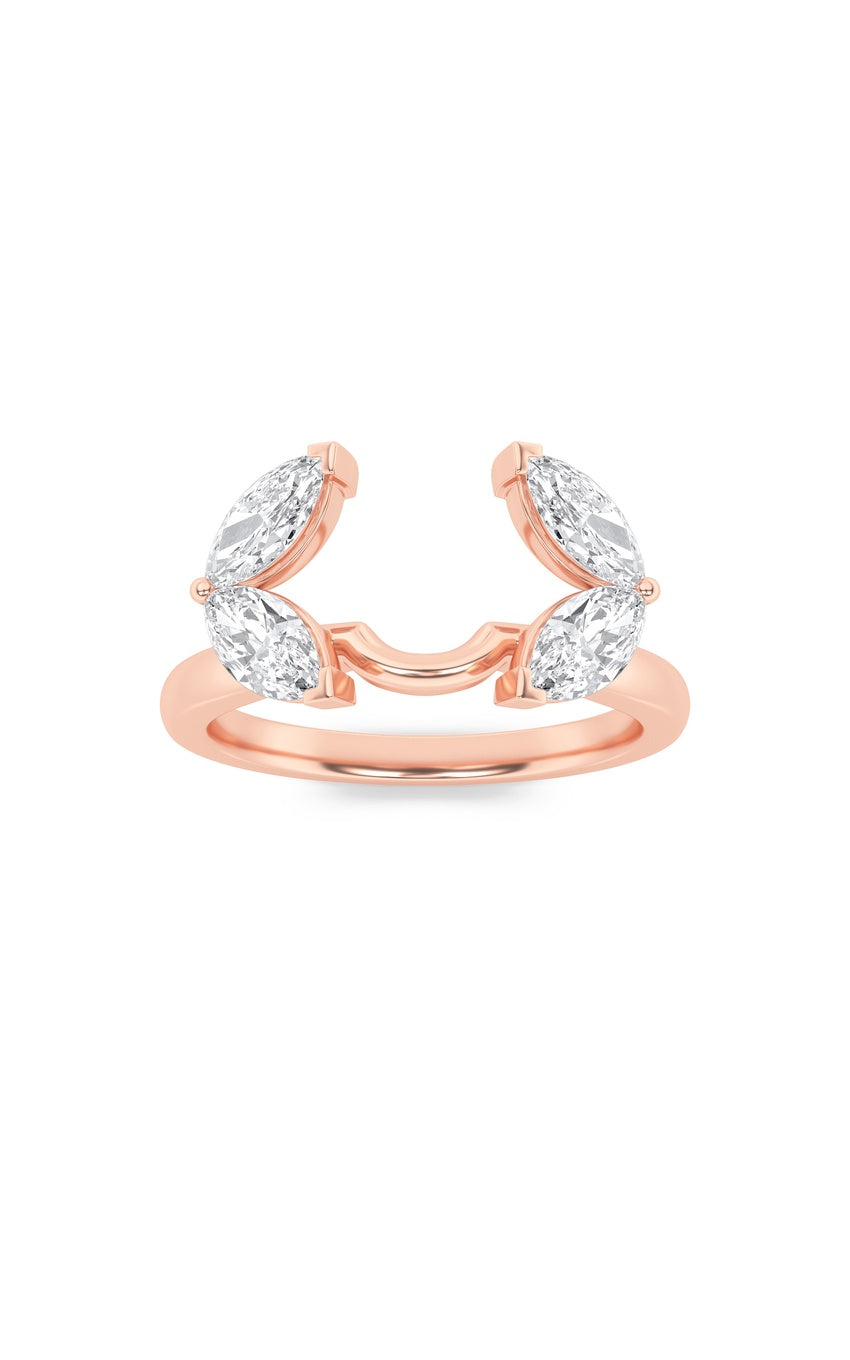 1Cttw Marquise Shaped Lab Grown Diamond (F/VS) Wrap Ring in 14K Gold