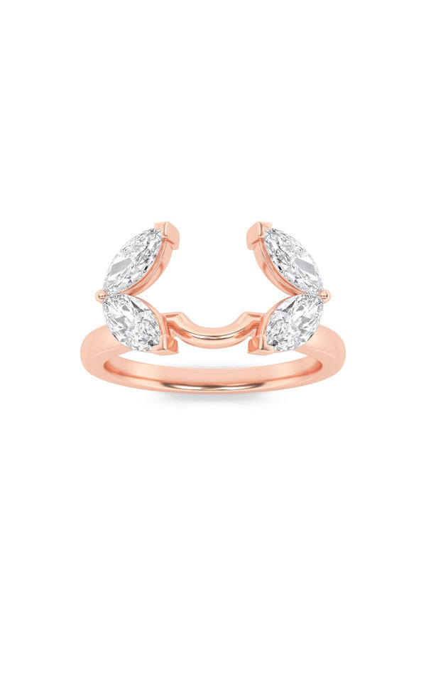 1Cttw Marquise Shaped Lab Grown Diamond (F/VS) Wrap Ring in 14K Gold