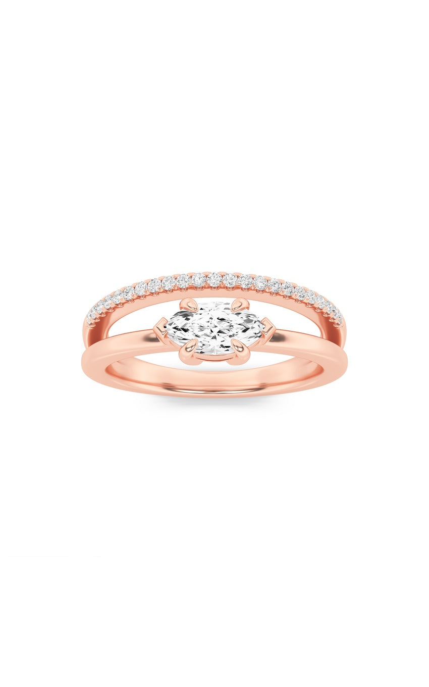 0.5Cttw Marquise Shaped Lab Grown Diamond (G/VS) Fashion Ring in 10K Gold