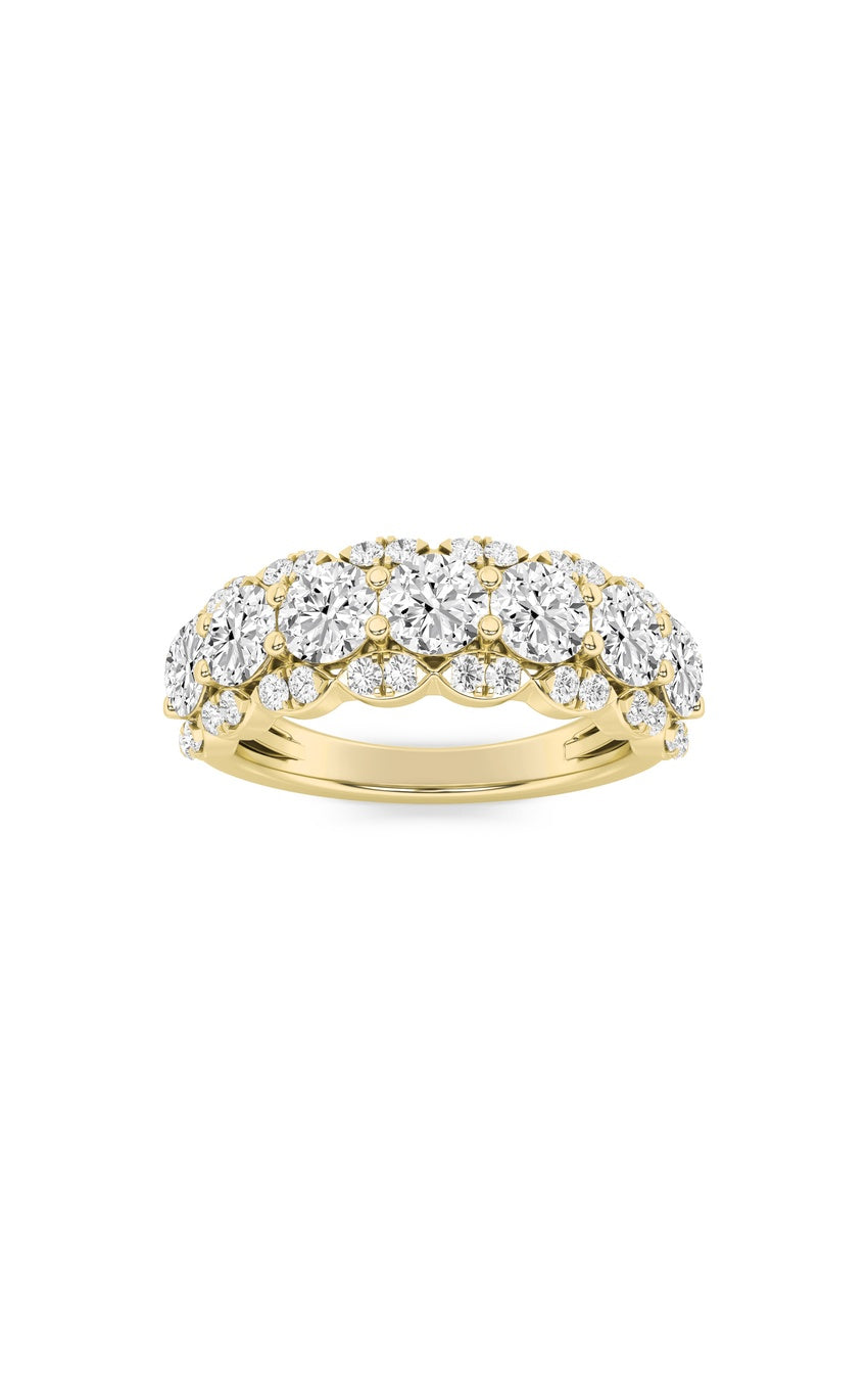 2Cttw Round Shaped Lab Grown Diamond (F/VS) Multi Stone Band Ring in 14K Gold