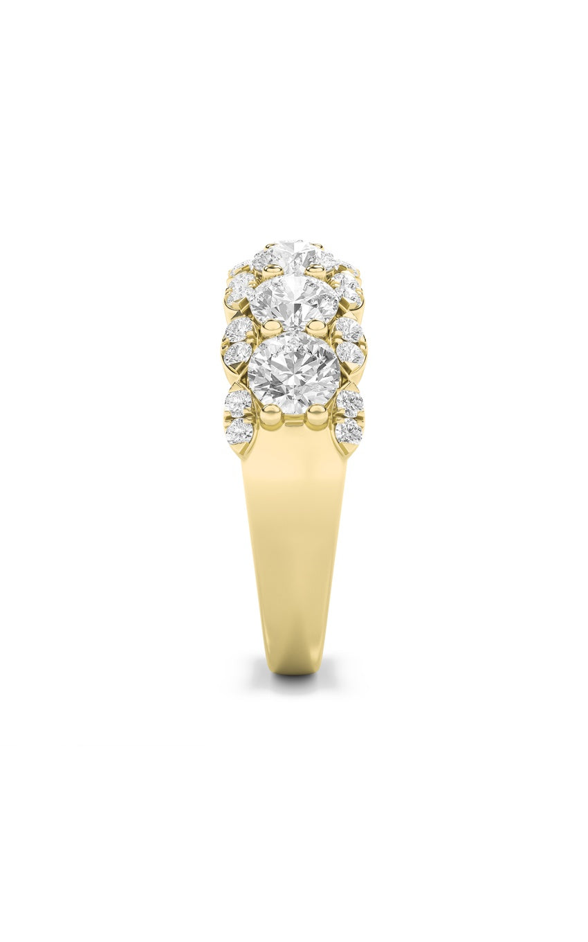 2Cttw Round Shaped Lab Grown Diamond (F/VS) Multi Stone Band Ring in 14K Gold