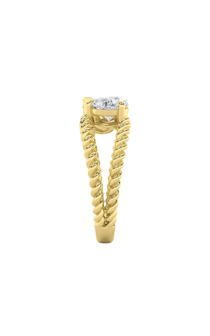 2Cttw Pear Shaped Lab Grown Diamond (F/VS) Toi et Moi Fashiion Ring in 14K Gold