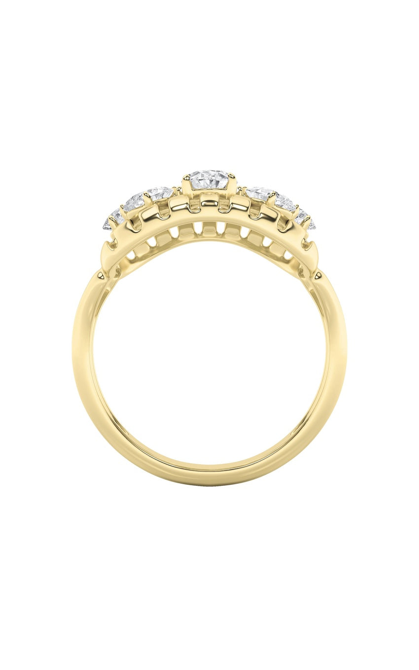 2Cttw Round Shaped Lab Grown Diamond (F/VS) Fashion Ring in 14K Gold