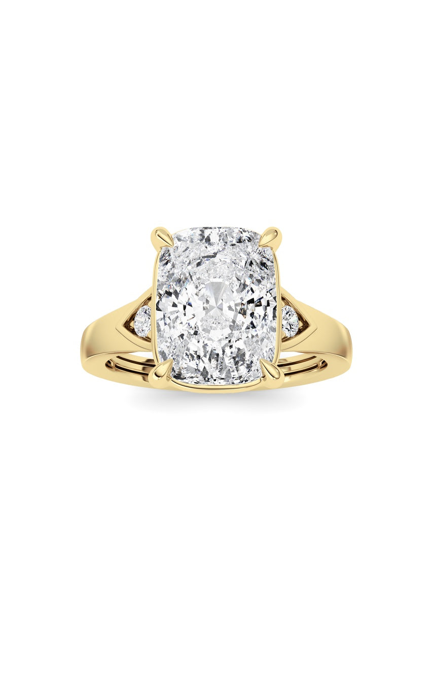 3.25Cttw ELongated Cushion Lab Grown Diamond (F/VS )Ring in 14K Gold