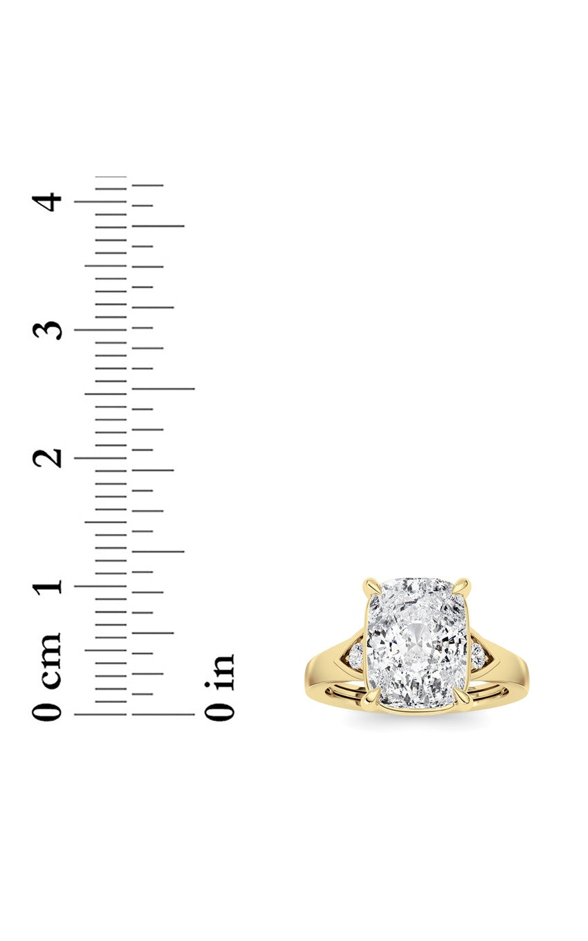 3.25Cttw ELongated Cushion Lab Grown Diamond (F/VS )Ring in 14K Gold