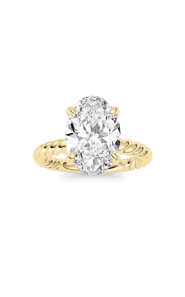 Oval Lab Grown Diamond (F/VS ) Ring in 14K Gold