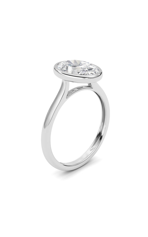 Oval Lab Grown Diamond (F/VS ) Ring in 14K Gold