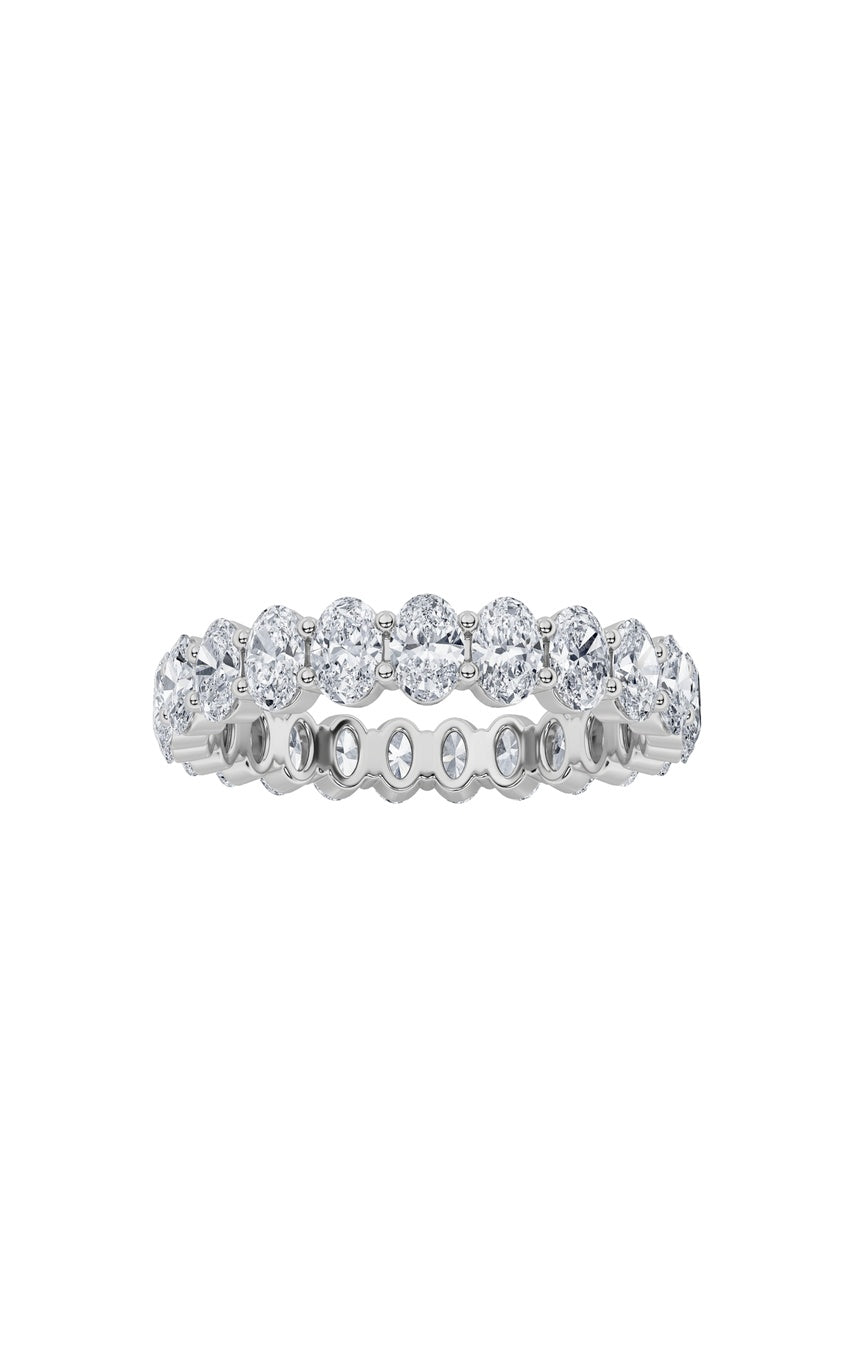 3.15Cttw Oval Shaped Lab Grown Diamond Split Prong Eternity Ring in 14K Gold (F/VS)