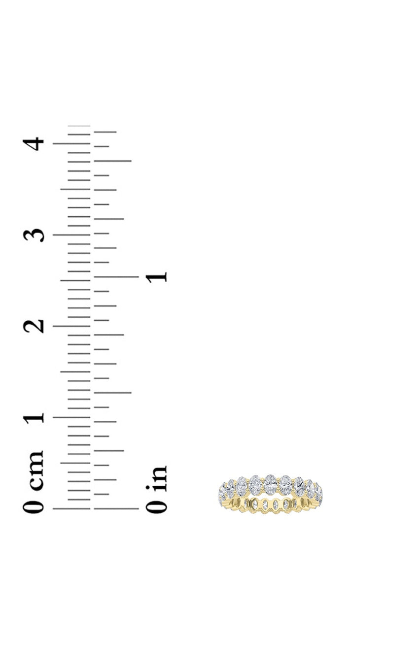 3.5Cttw Oval Shaped Lab Grown Diamond Split Prong Eternity Ring in 14K Gold (F/VS)
