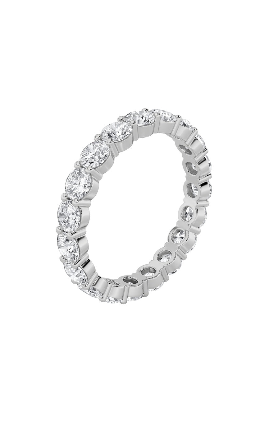 3.3Cttw Round Shaped Lab Grown Diamond Split Prong Eternity Ring in 14K Gold (F/VS)