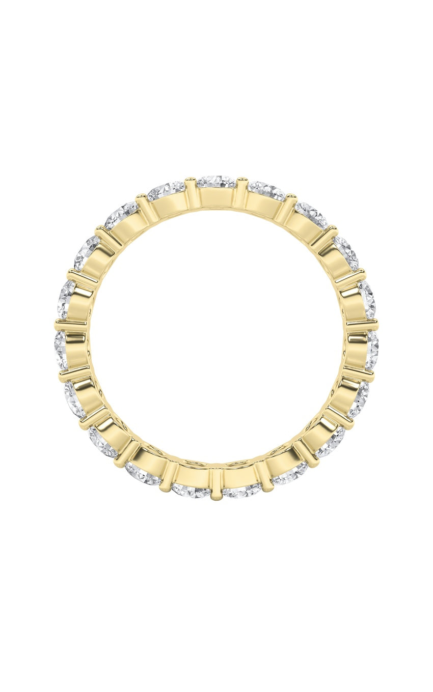 3.3Cttw Round Shaped Lab Grown Diamond Split Prong Eternity Ring in 14K Gold (F/VS)