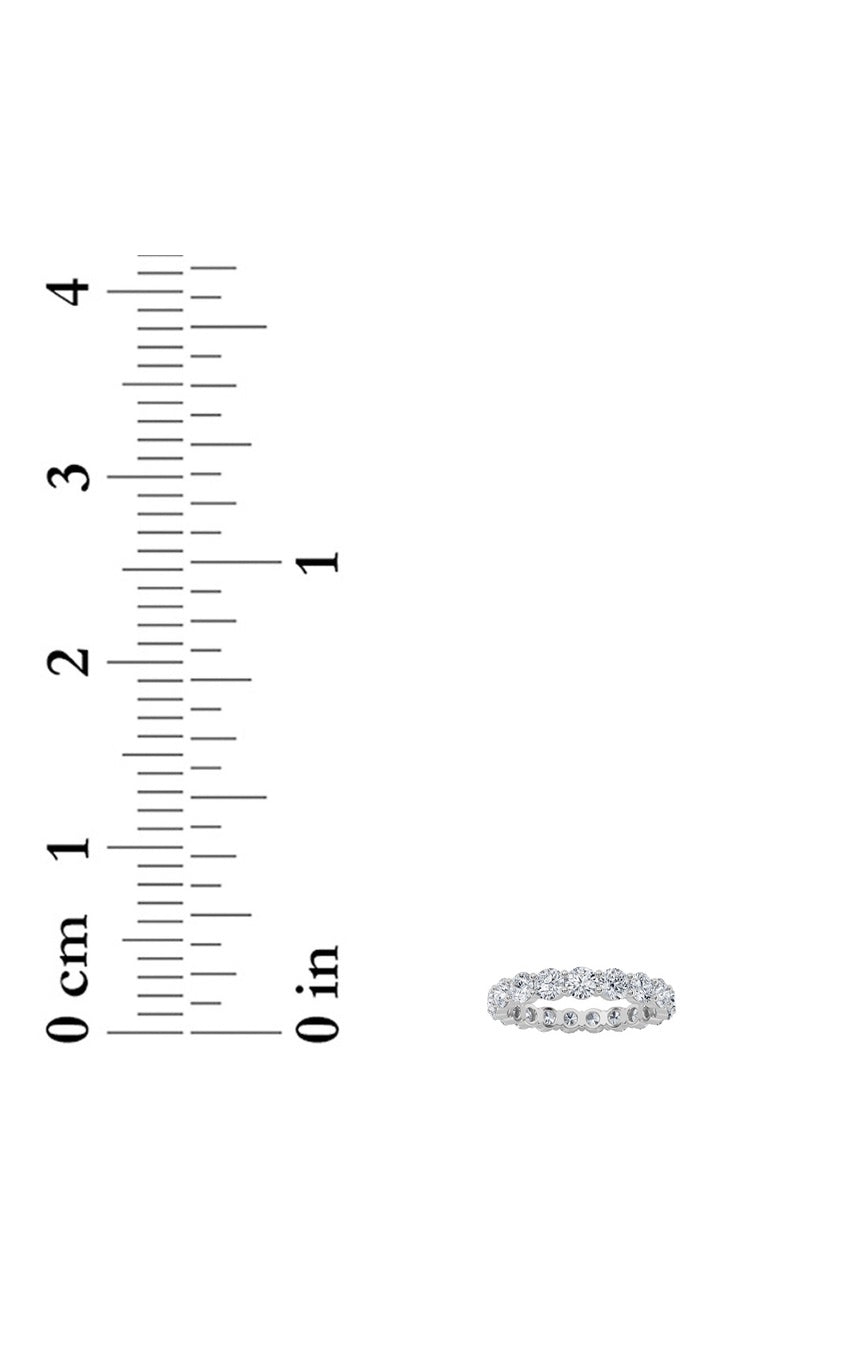 4Cttw Round Shaped Lab Grown Diamond Split Prong Eternity Ring in 14K Gold (F/VS)