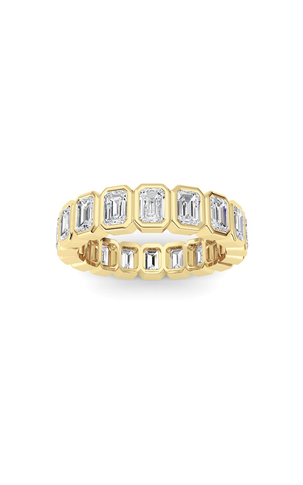 2.2Cttw Emerald Shaped Lab Grown Diamond (F/VS) Eternity Band Ring in 14K Gold