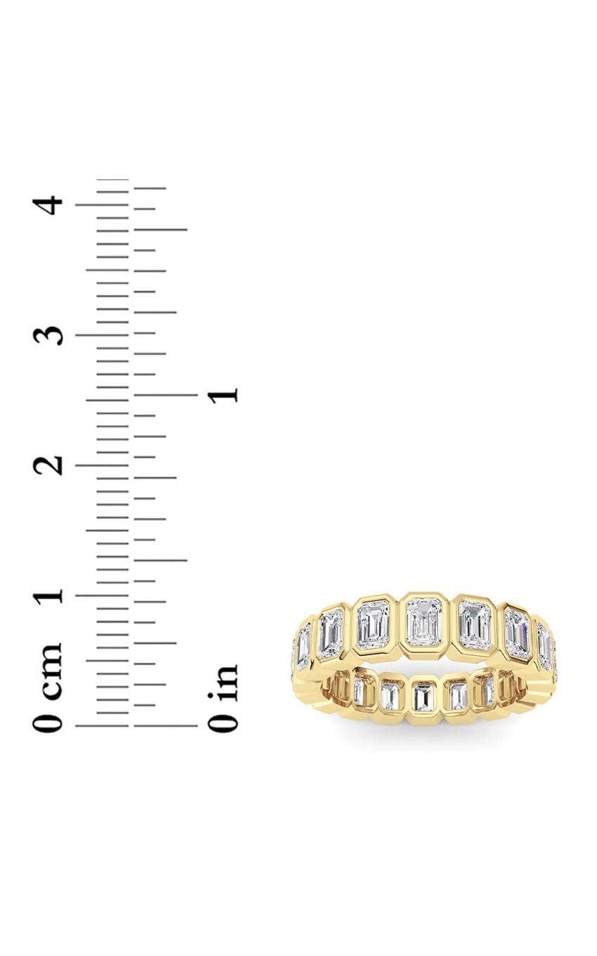 2.2Cttw Emerald Shaped Lab Grown Diamond (F/VS) Eternity Band Ring in 14K Gold