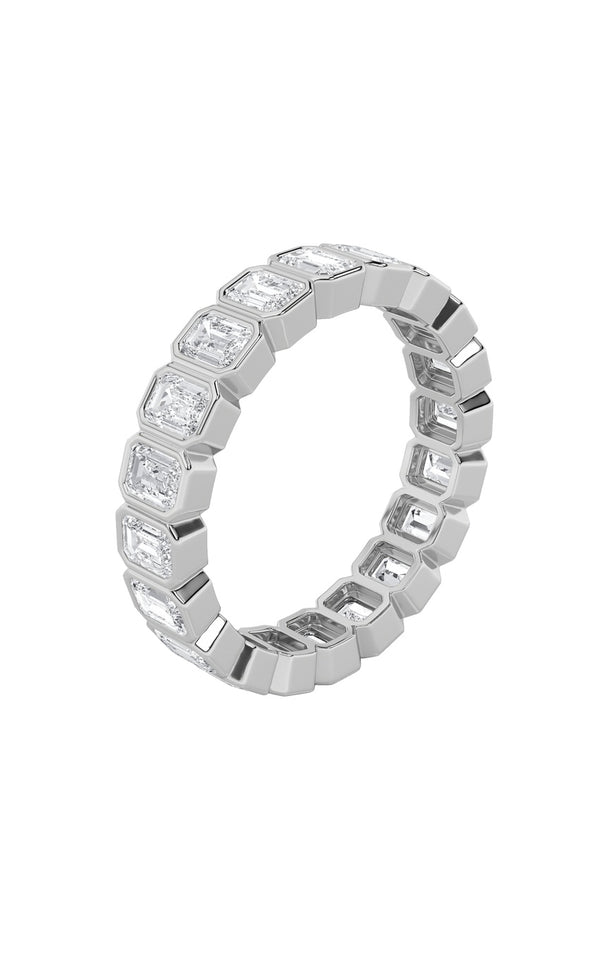 2.5Cttw Emerald Shaped Lab Grown Diamond (F/VS) Eternity Band Ring in 14K Gold