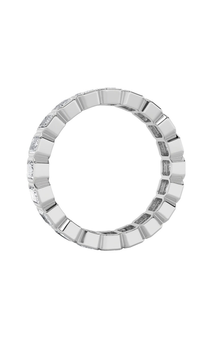 2.5Cttw Emerald Shaped Lab Grown Diamond (F/VS) Eternity Band Ring in 14K Gold