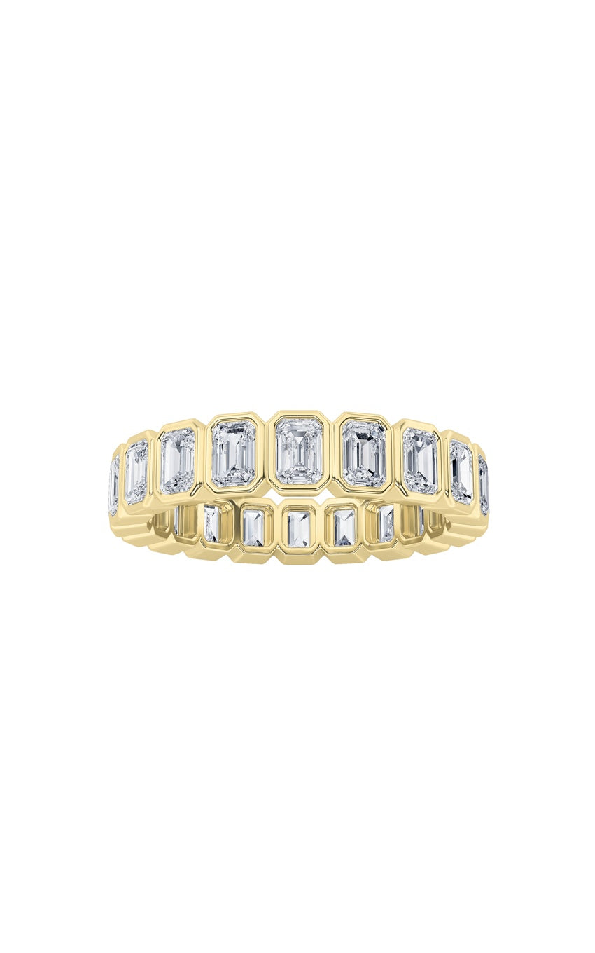 2.5Cttw Emerald Shaped Lab Grown Diamond (F/VS) Eternity Band Ring in 14K Gold