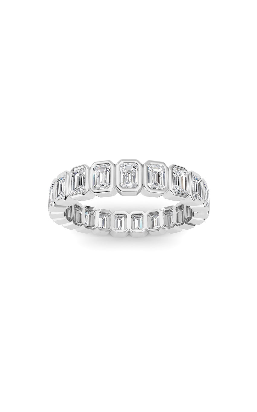 2.6Cttw Emerald Shaped Lab Grown Diamond (F/VS) Eternity Band Ring in 14K Gold