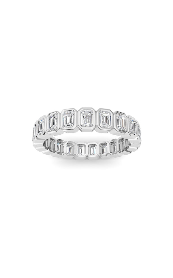 2.6Cttw Emerald Shaped Lab Grown Diamond (F/VS) Eternity Band Ring in 14K Gold