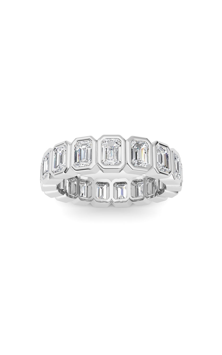 2.5Cttw Emerald Shaped Lab Grown Diamond (F/VS) Eternity Band Ring in 14K Gold