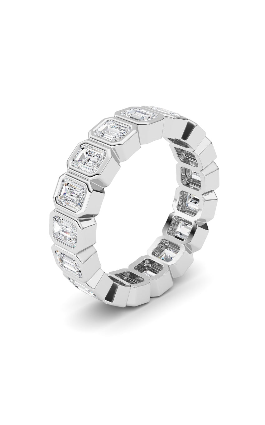 2.5Cttw Emerald Shaped Lab Grown Diamond (F/VS) Eternity Band Ring in 14K Gold