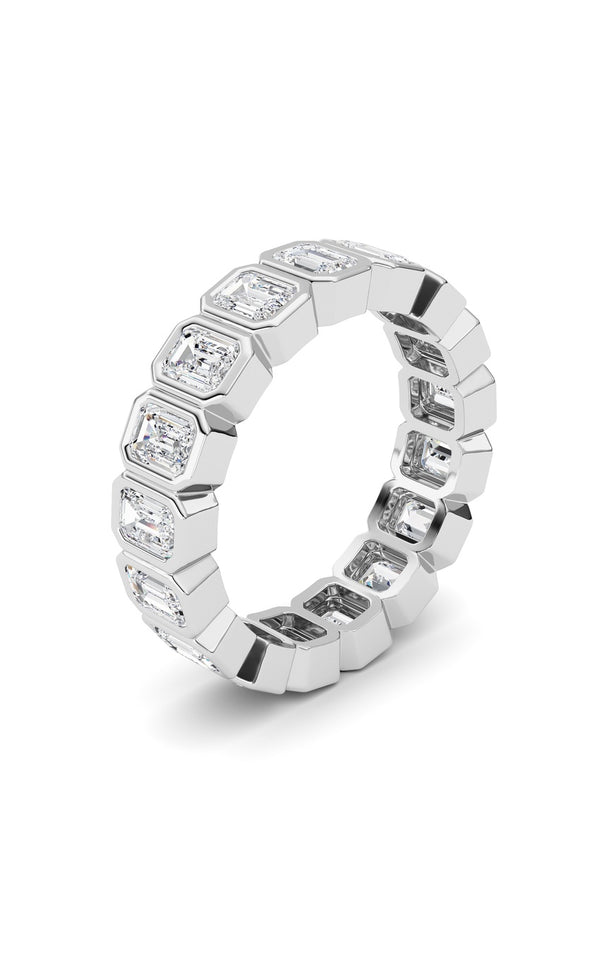 2.5Cttw Emerald Shaped Lab Grown Diamond (F/VS) Eternity Band Ring in 14K Gold