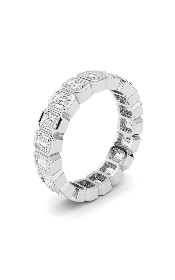 2.75Cttw Emerald Shaped Lab Grown Diamond (F/VS) Eternity Band Ring in 14K Gold