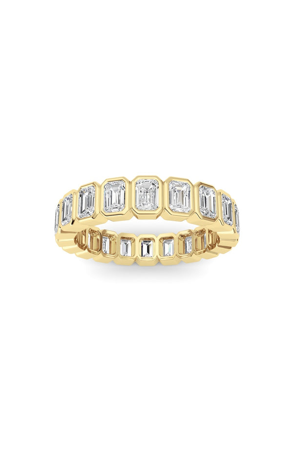 3.00Cttw Emerald Shaped Lab Grown Diamond (F/VS) Eternity Band Ring in 14K Gold