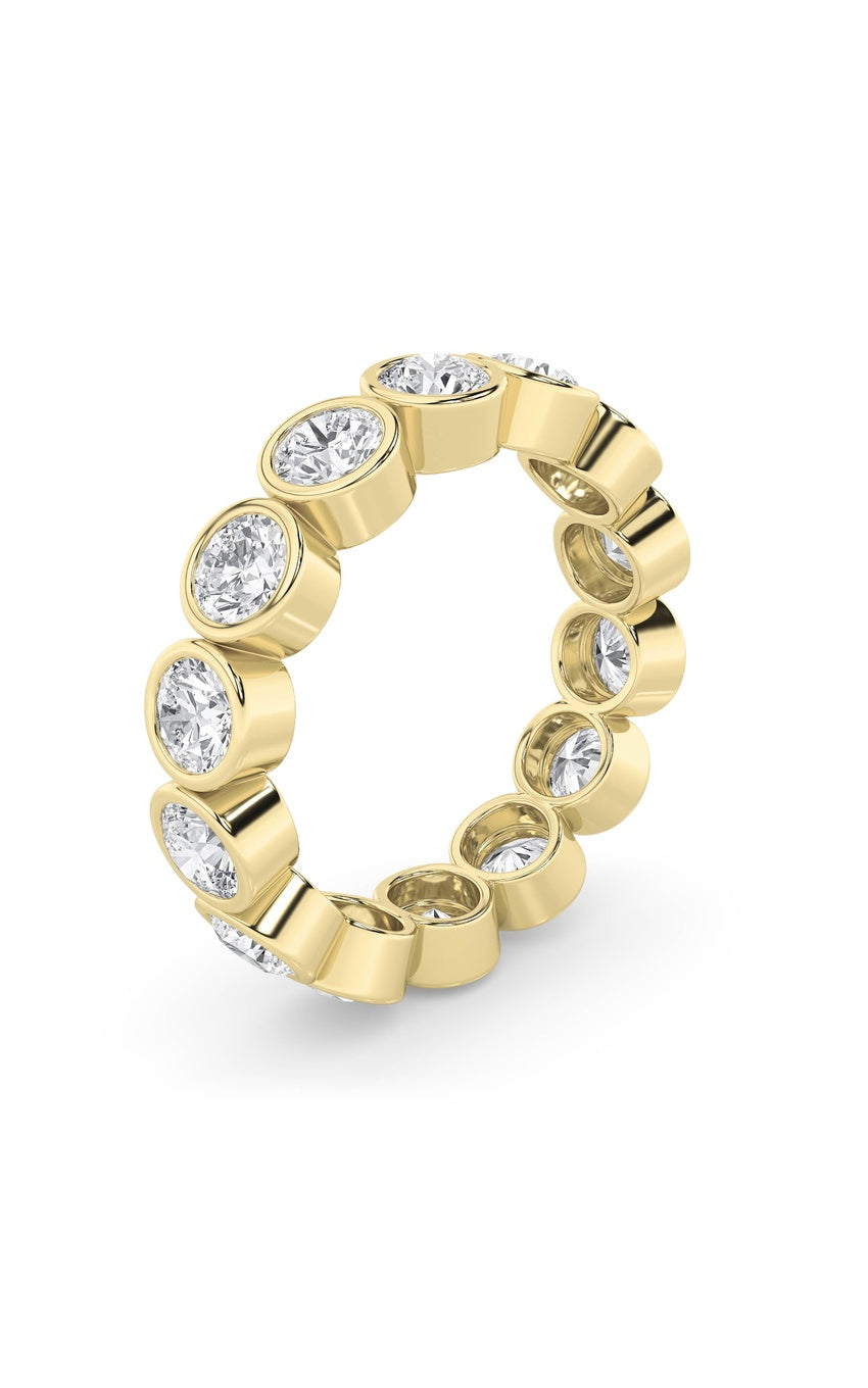 3Cttw Round Shaped Lab Grown Diamond (F/VS) Eternity Band Ring in 14K Gold