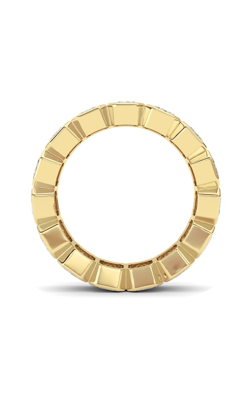 3.75Cttw Emerald Shaped Lab Grown Diamond (F/VS) Eternity Band Ring in 14K Gold