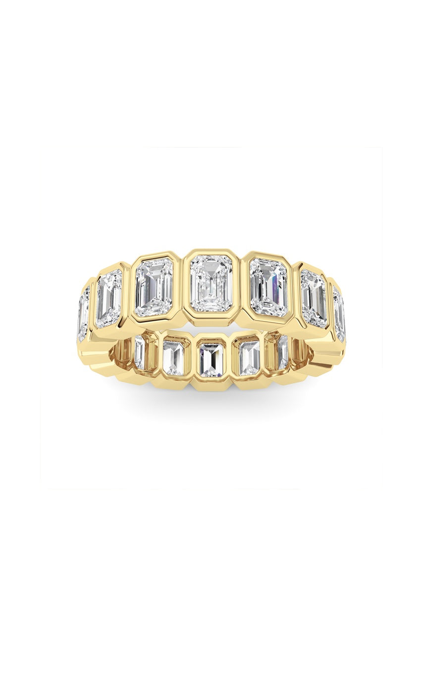 4Cttw Emerald Shaped Lab Grown Diamond (F/VS) Eternity Band Ring in 14K Gold