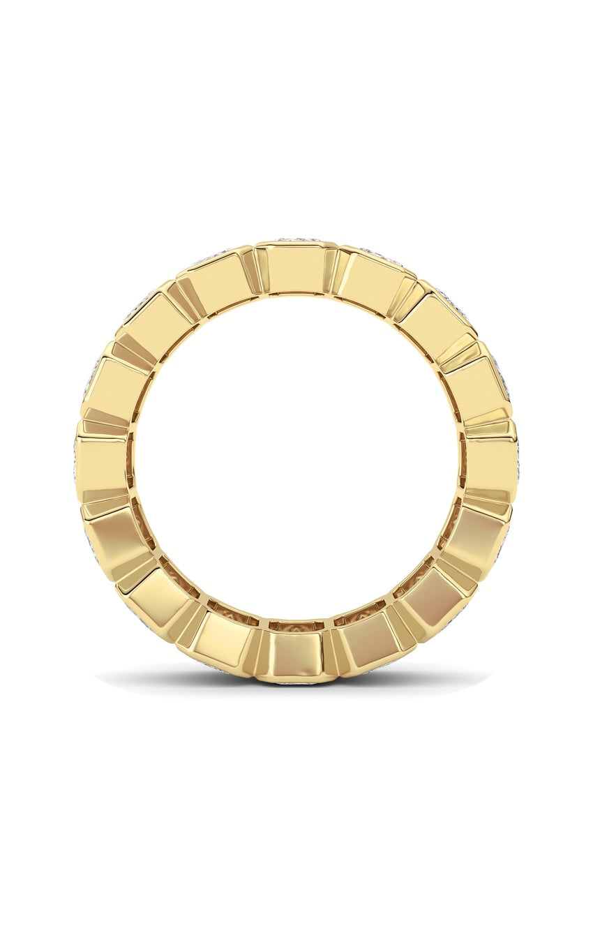4Cttw Emerald Shaped Lab Grown Diamond (F/VS) Eternity Band Ring in 14K Gold