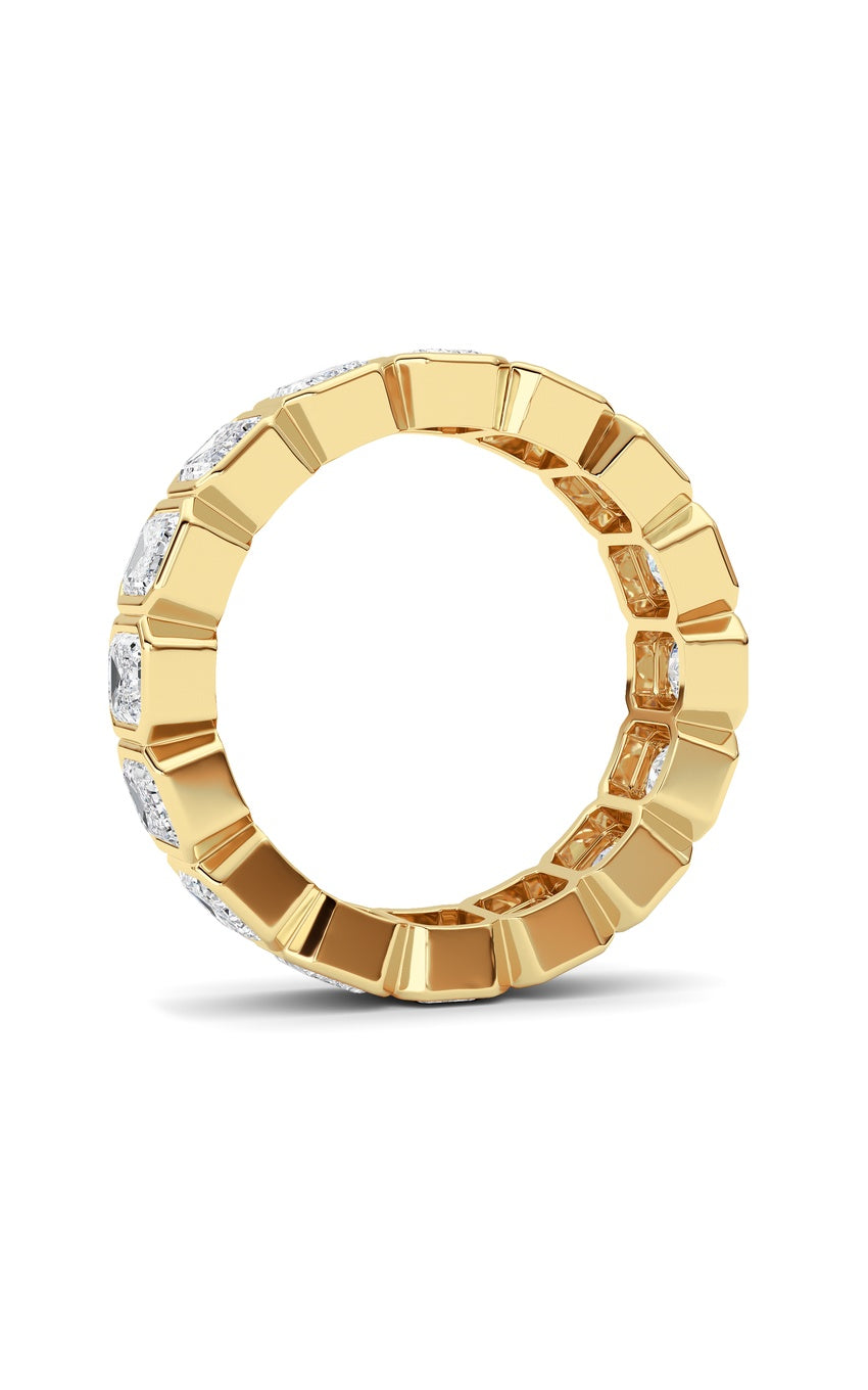 4Cttw Emerald Shaped Lab Grown Diamond (F/VS) Eternity Band Ring in 14K Gold