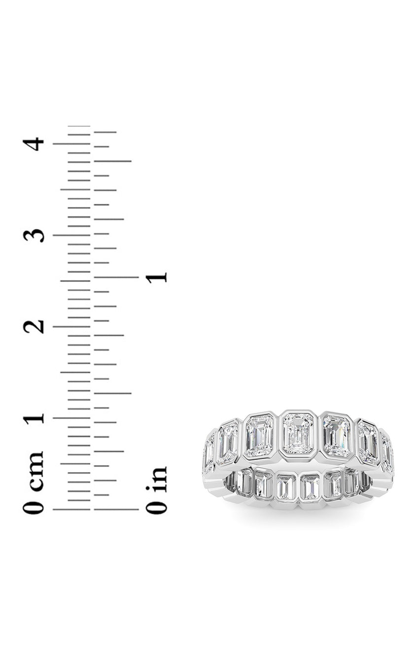 4.25Cttw Emerald Shaped Lab Grown Diamond (F/VS) Eternity Band Ring in 14K Gold