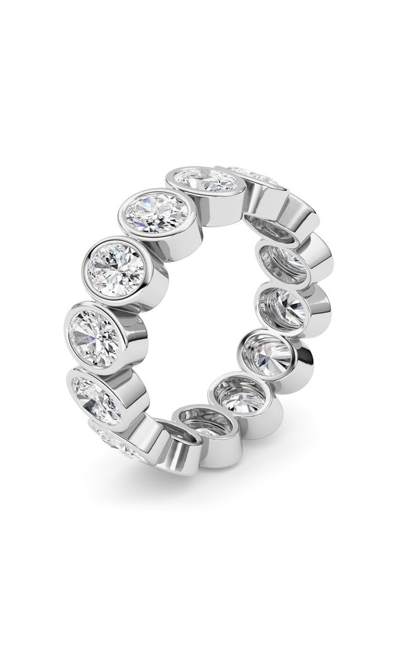 3.5Cttw Oval Shaped Lab Grown Diamond (F/VS) Eternity Band Ring in 14K Gold