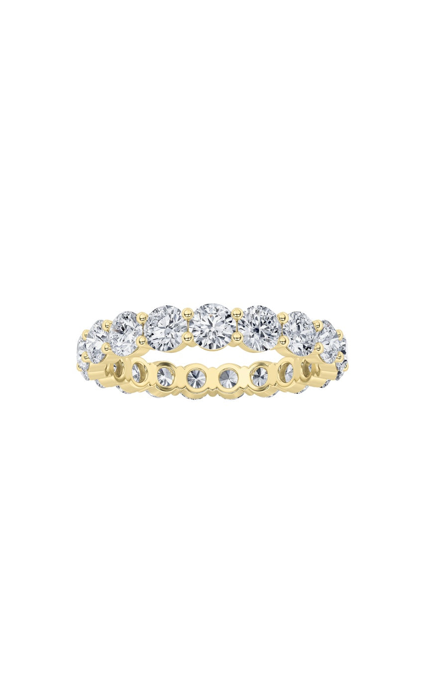 2.4Cttw Round Shaped Lab Grown Diamond Split Prong Eternity Ring in 14K Gold (F/VS)