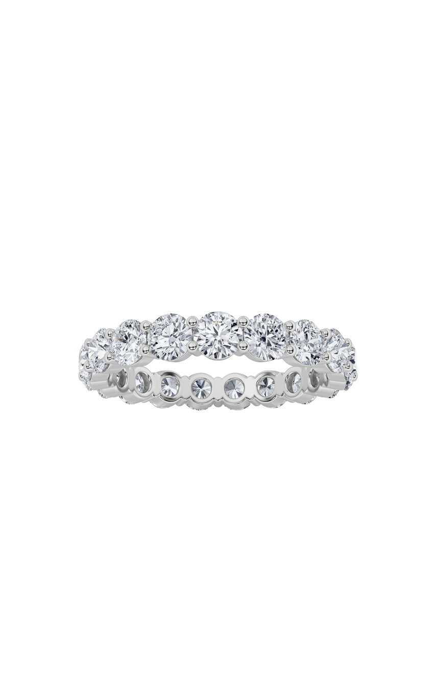 2.5Cttw Round Shaped Lab Grown Diamond Split Prong Eternity Ring in 14K Gold (F/VS)