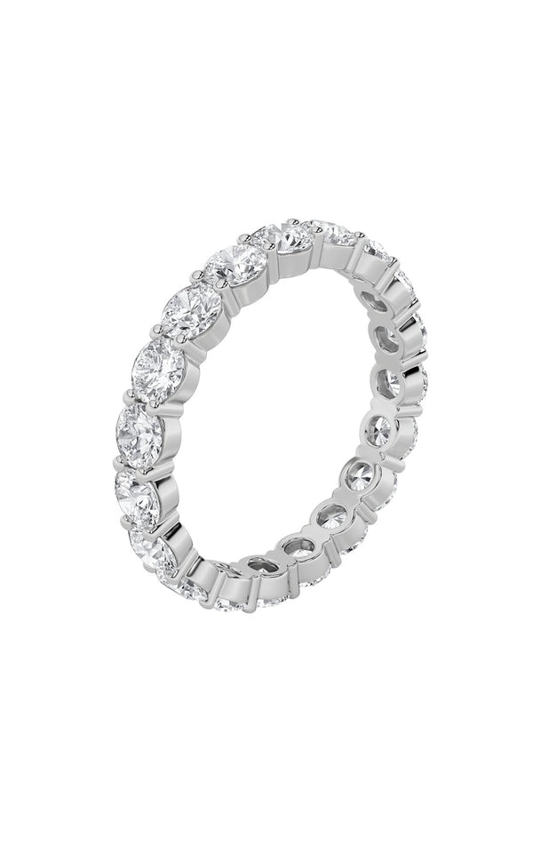 3Cttw Round Shaped Lab Grown Diamond Split Prong Eternity Ring in 14K Gold (F/VS)