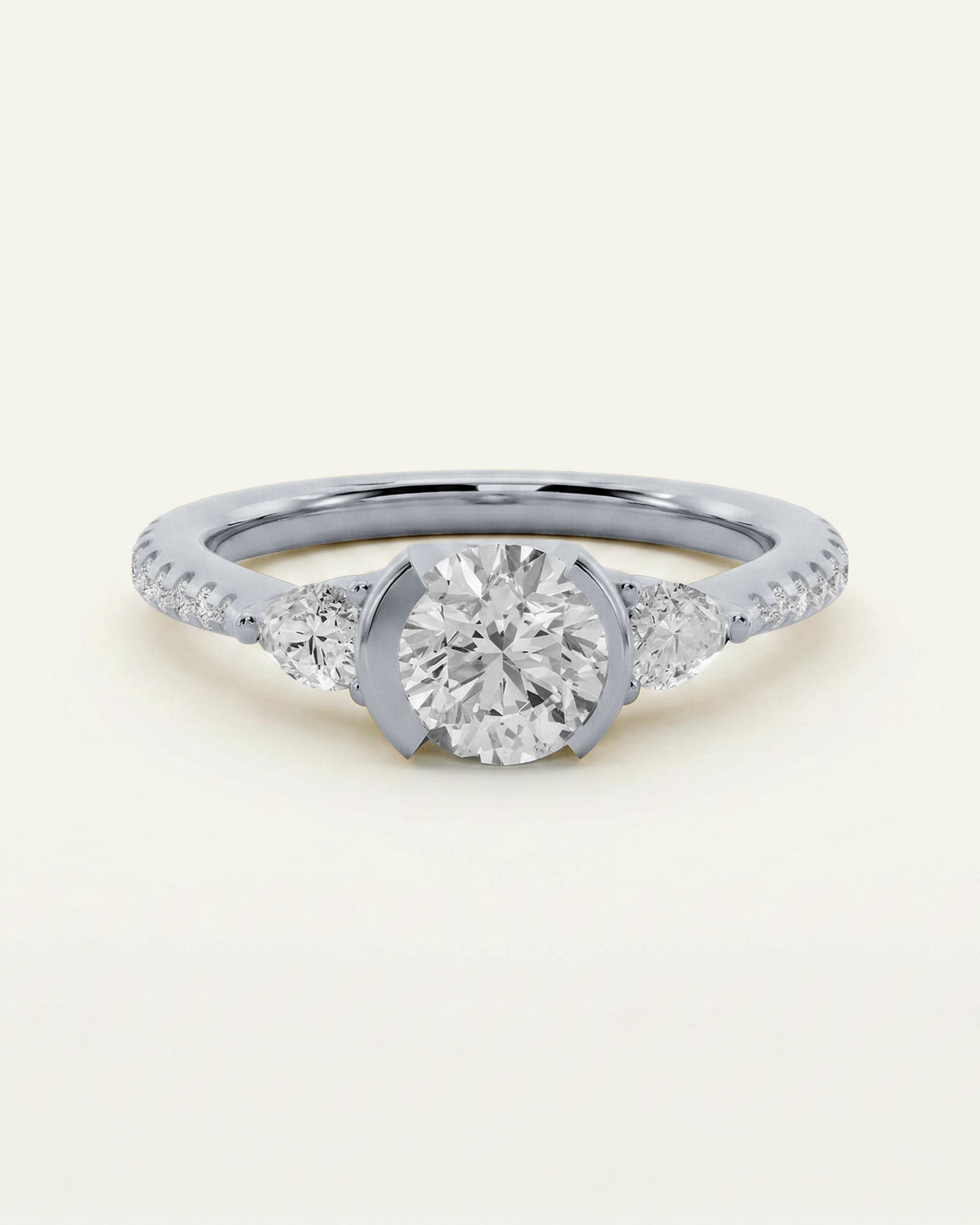 Diamond ring with a white background