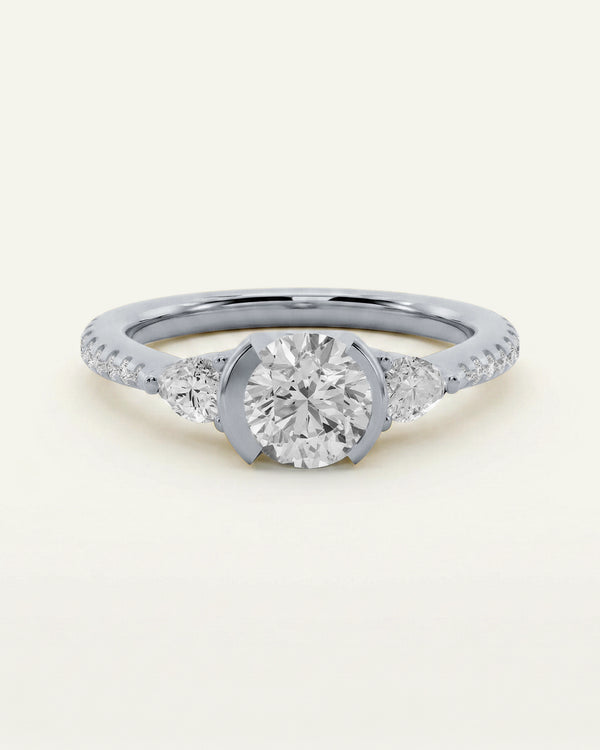 Diamond ring with a white background