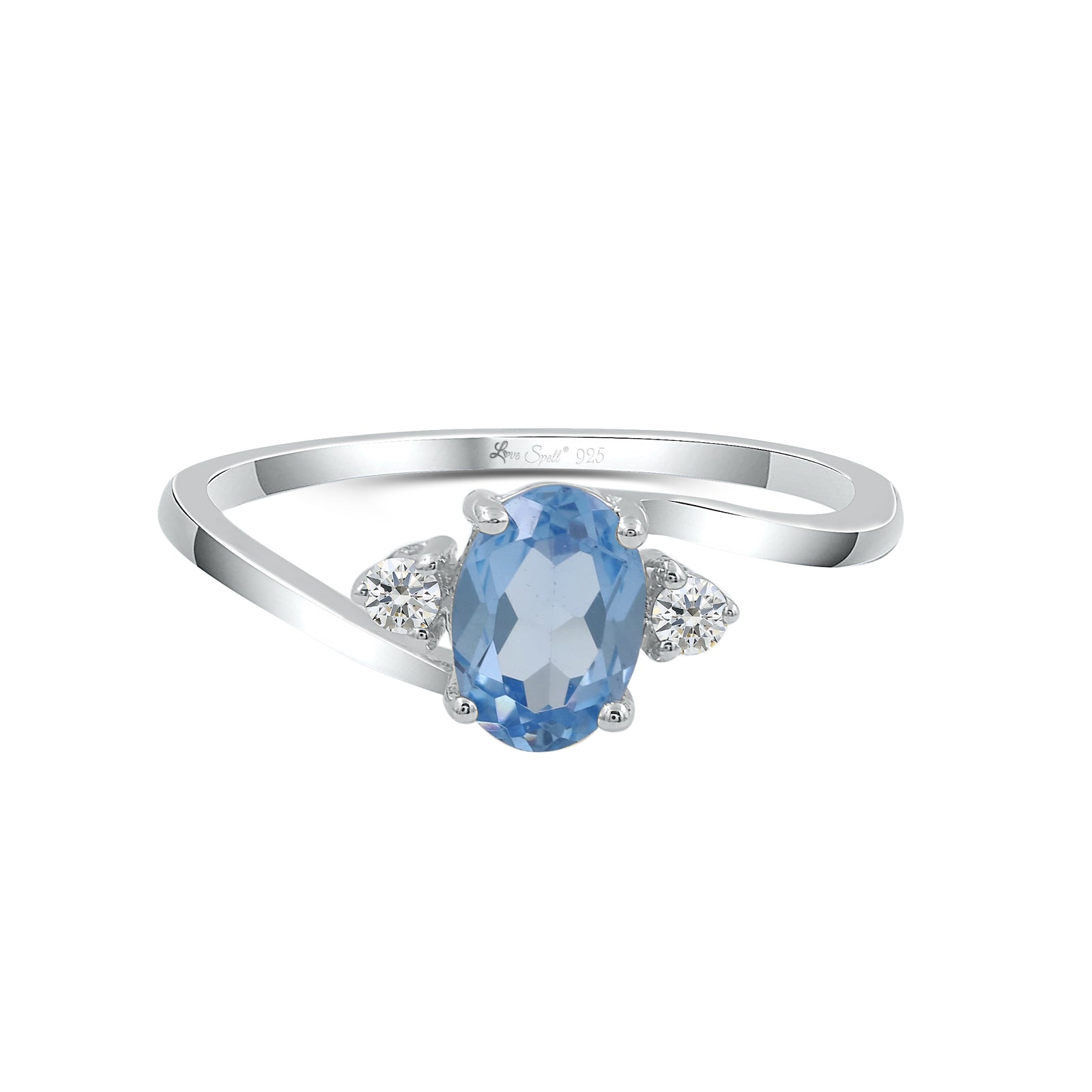 Love Spell® Blue Topaz & Lab-grown Diamond Oval Ring - 2.52 Ct. T.W.