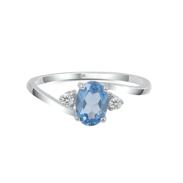 Love Spell® Blue Topaz & Lab-grown Diamond Oval Ring - 2.52 Ct. T.W.
