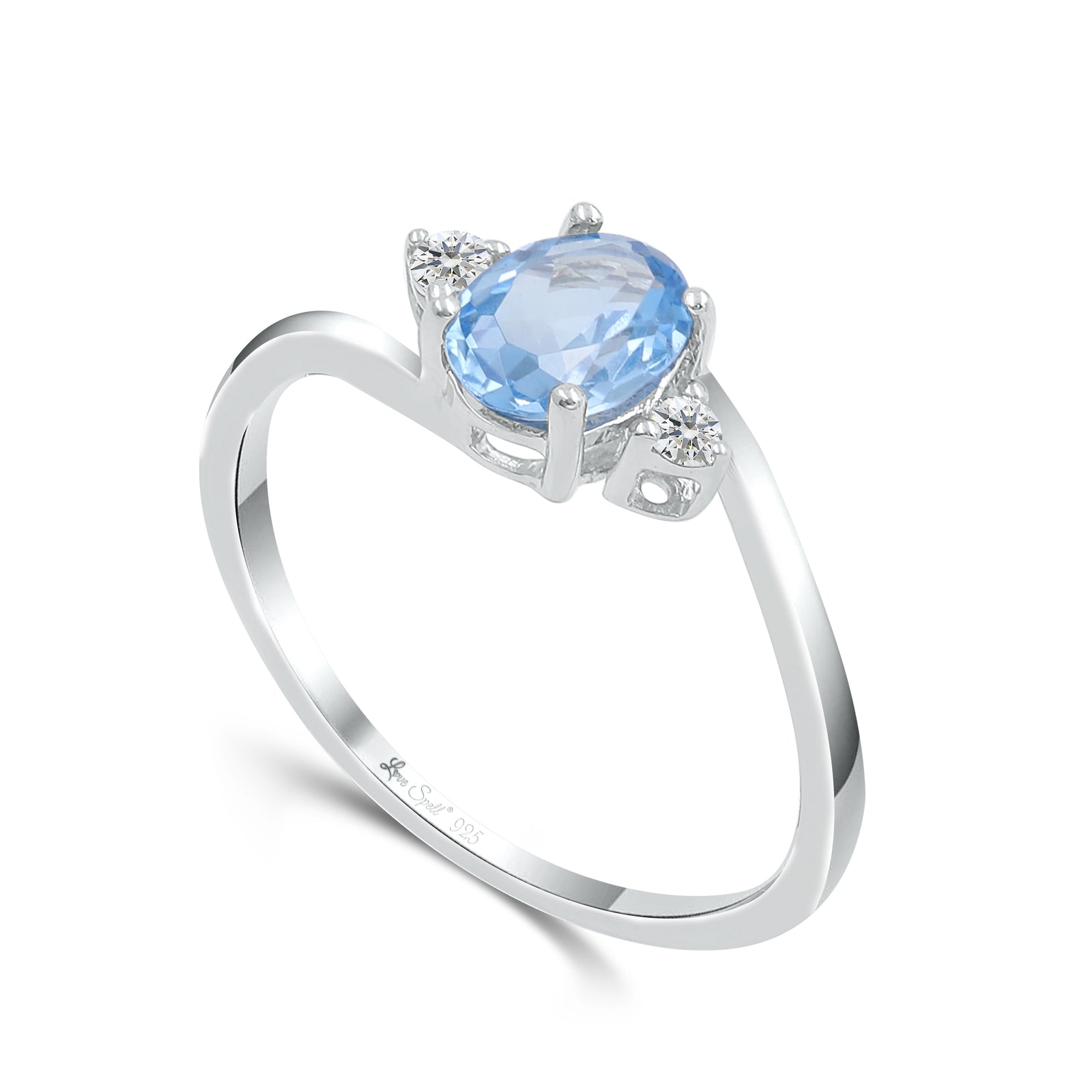 Love Spell® Blue Topaz & Lab-grown Diamond Oval Ring - 2.52 Ct. T.W.