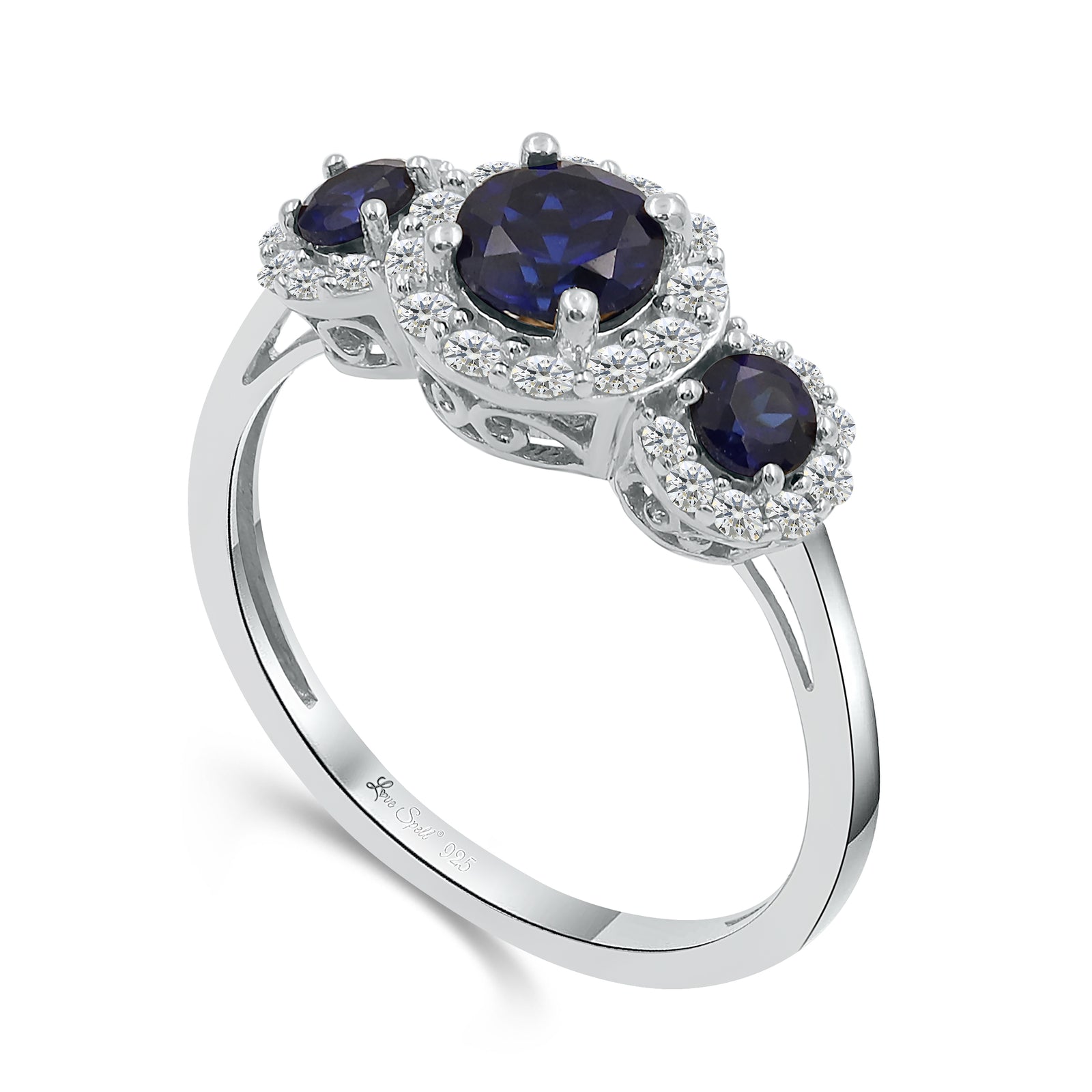 Love Spell® Sapphire & Lab-grown Diamond Round Halo Ring - 2.30 Ct. T.W.